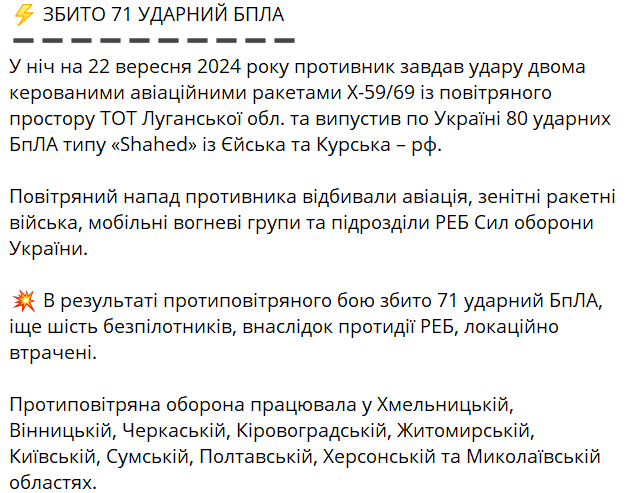 У Повітряних силах повідомили, скільки російських безпілотників збили вночі - фото 2