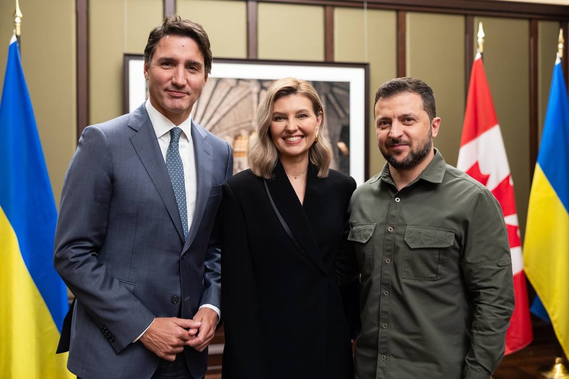 Президент Украины Владимир Зеленский и Первая леди Елена Зеленская с визитом в Канаду