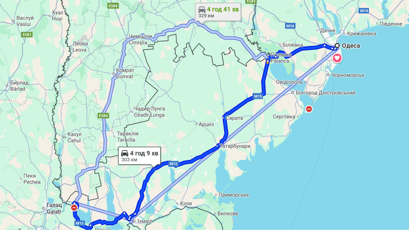 Затори на трасі Одеса-Рені