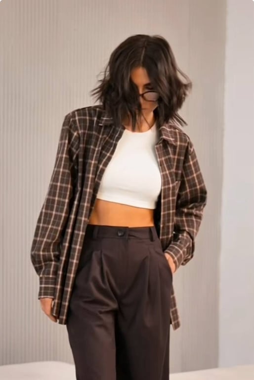 A light look with brown pants