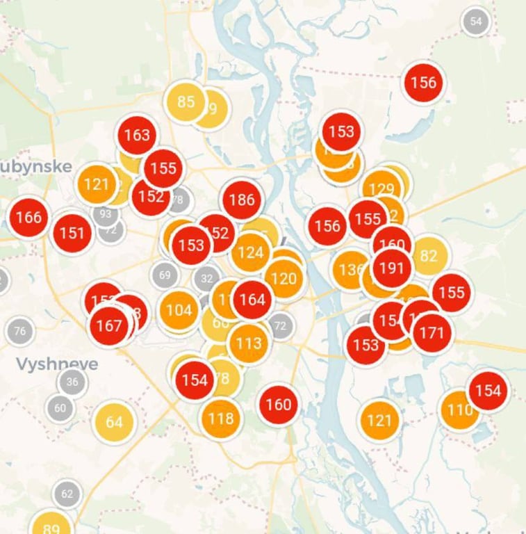 забруднення повітря у Києві 12 лютого