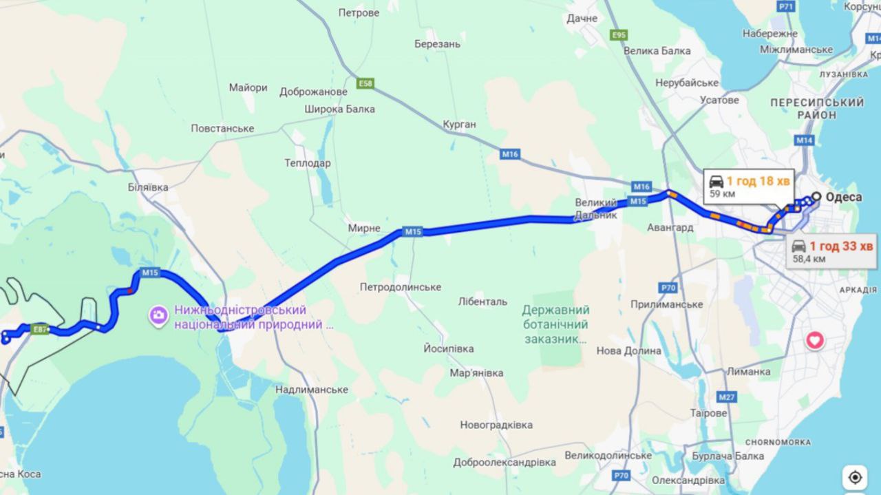 Затори на трасі Одеса-Рені