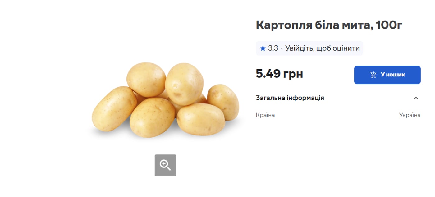 Ціни на картоплю в Україні