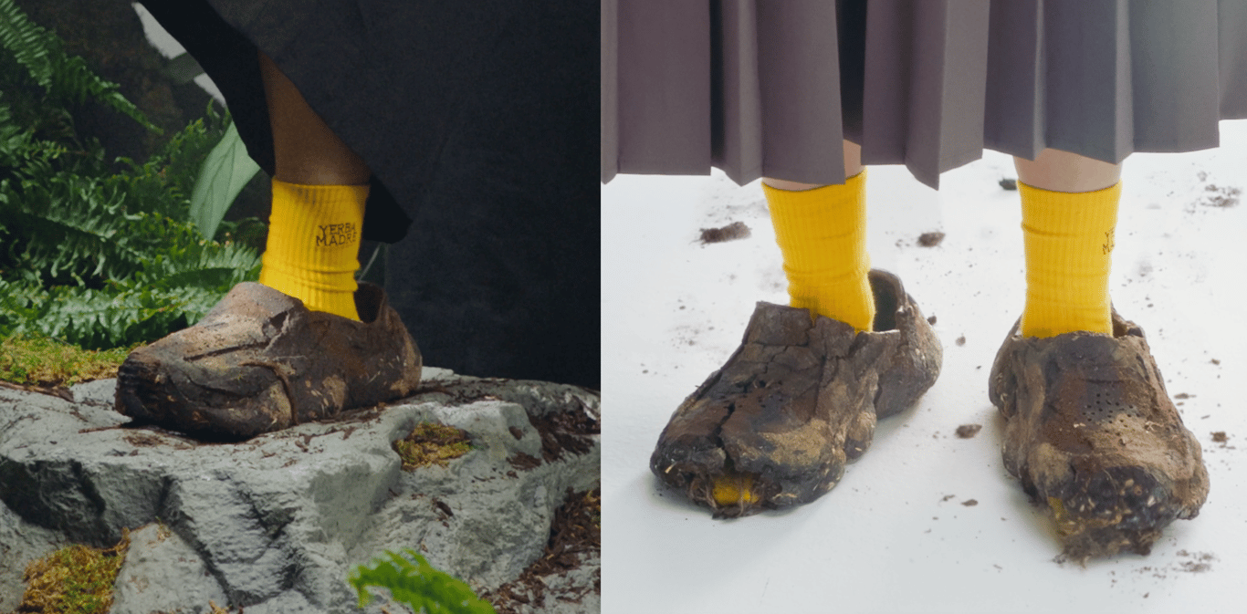 Shoes that turn to dust in a few minutes