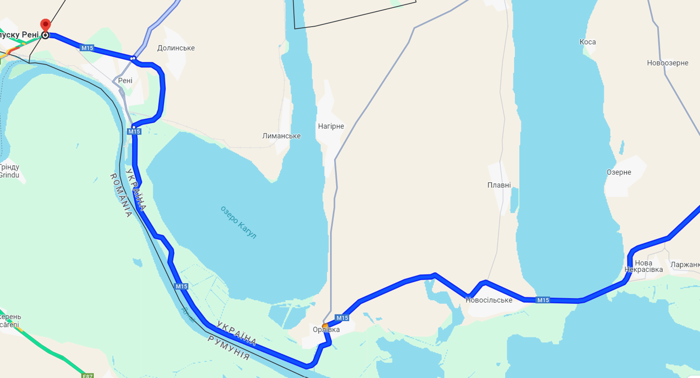 Затори у бік Рені. Фото: скриншот