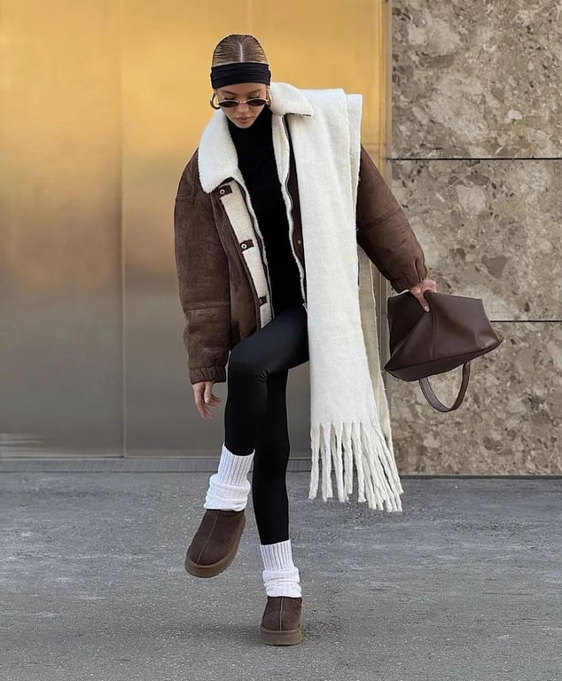What shoes to choose with a shearling coat
