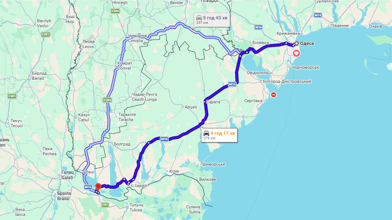 Затори на трасі Одеса-Рені