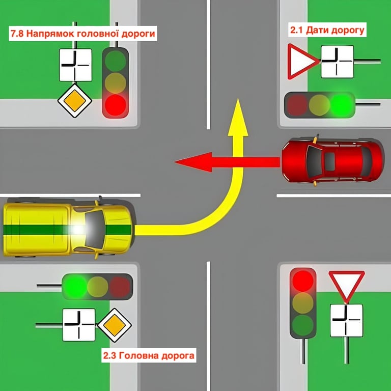 Тест з ПДР: хто має пріоритет на перехресті?