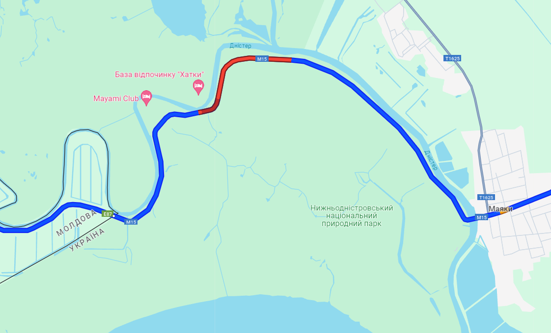 Затор у межах Нижньодністровського нацпарку зранку 29 квітня
