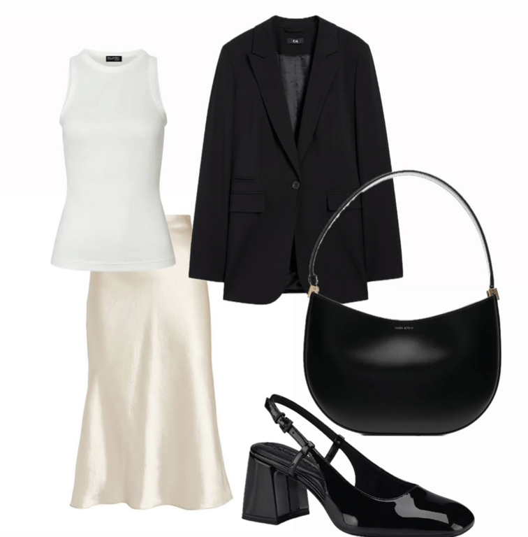 outfit ideas with a satin skirt