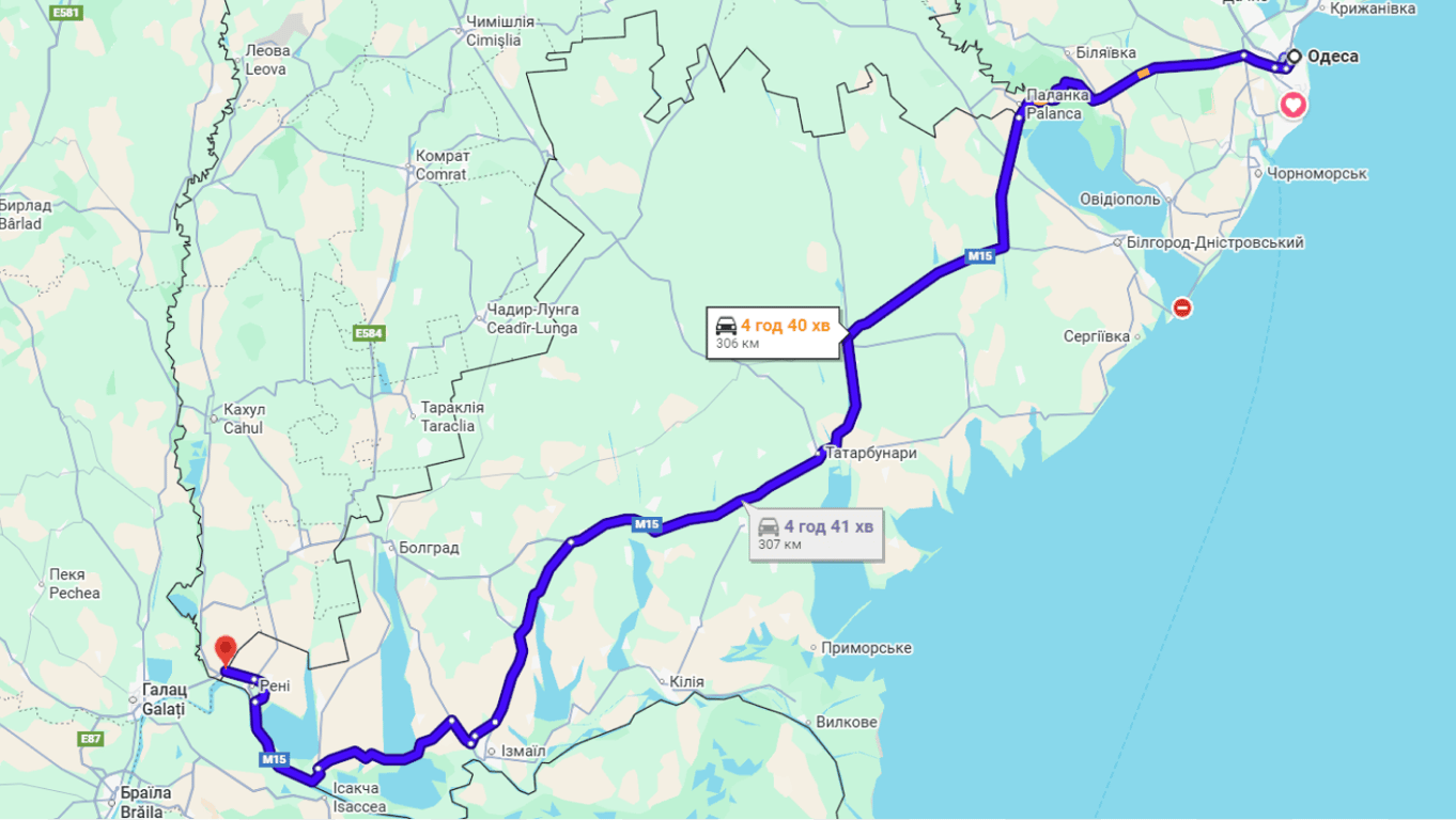 Затори на трасі Одеса-Рені