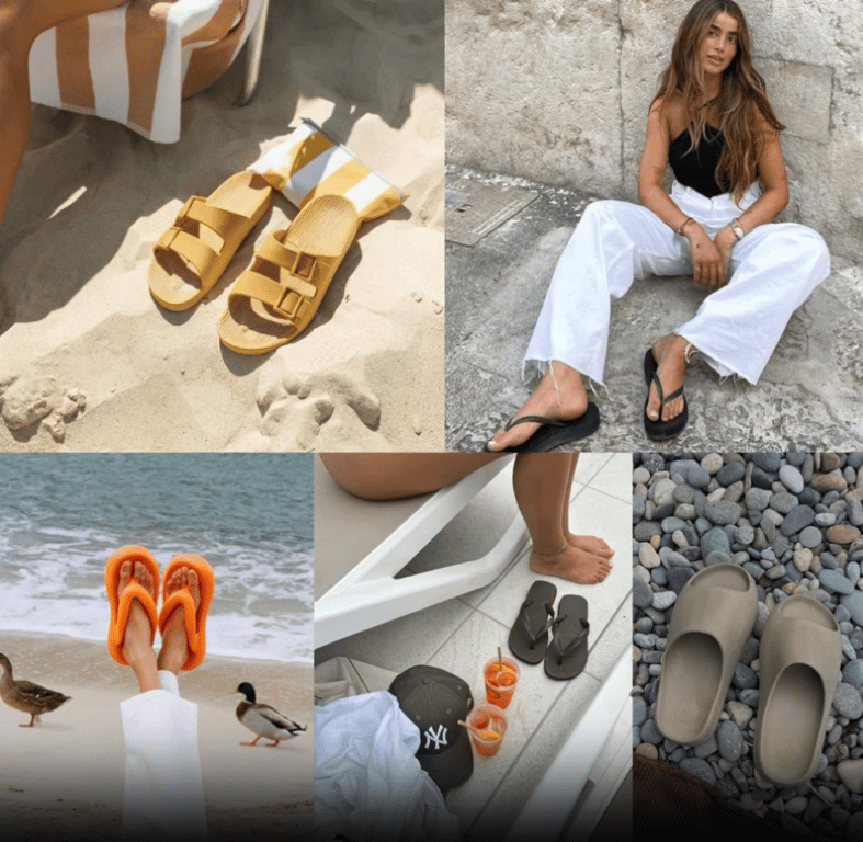 Стильные пляжные шлепанцы и вьетнамки