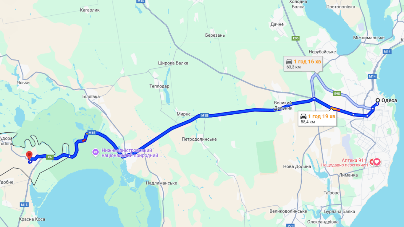 Затори на трасі Одеса-Рені