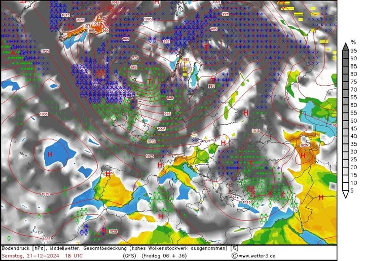 Где ожидаются осадки 21 декабря
