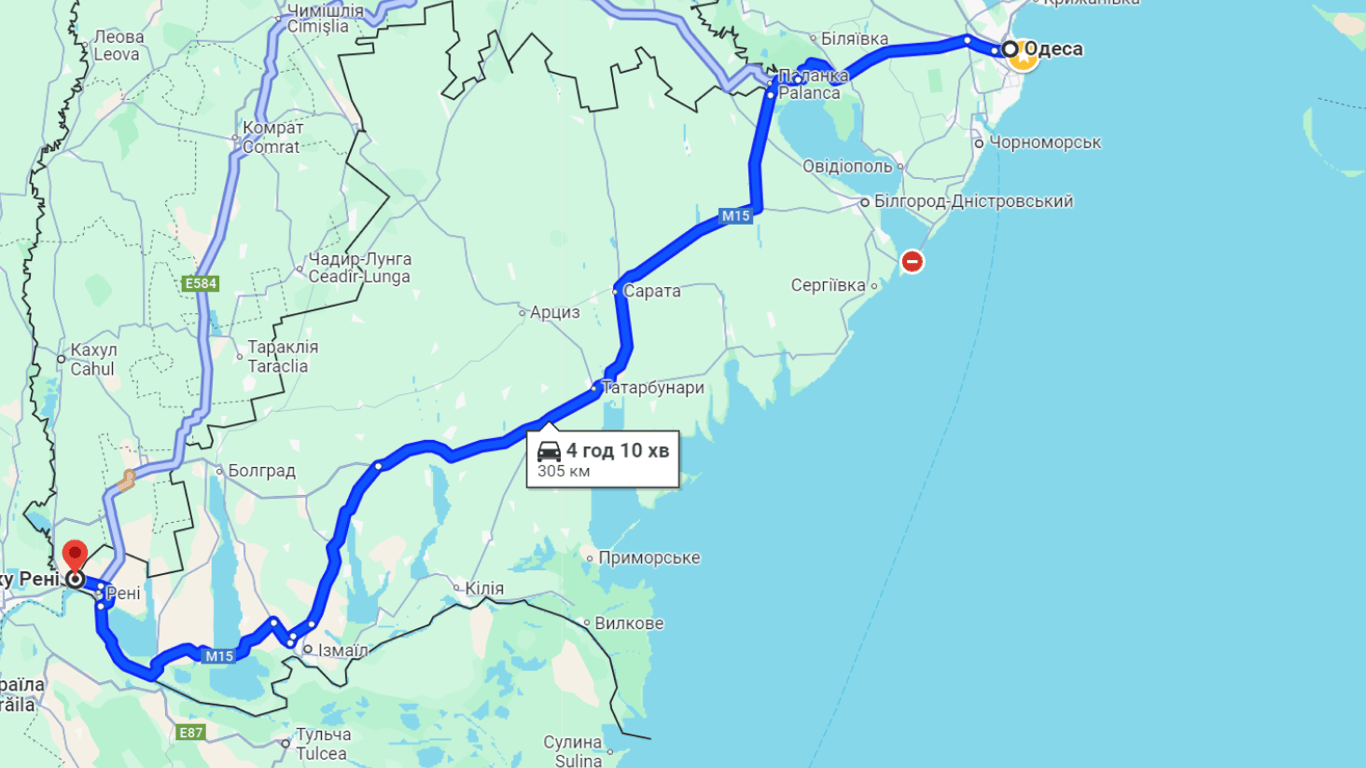 Локальные пробки на трассе Одесса-Рени и очереди на границе с Молдовой и Румынией