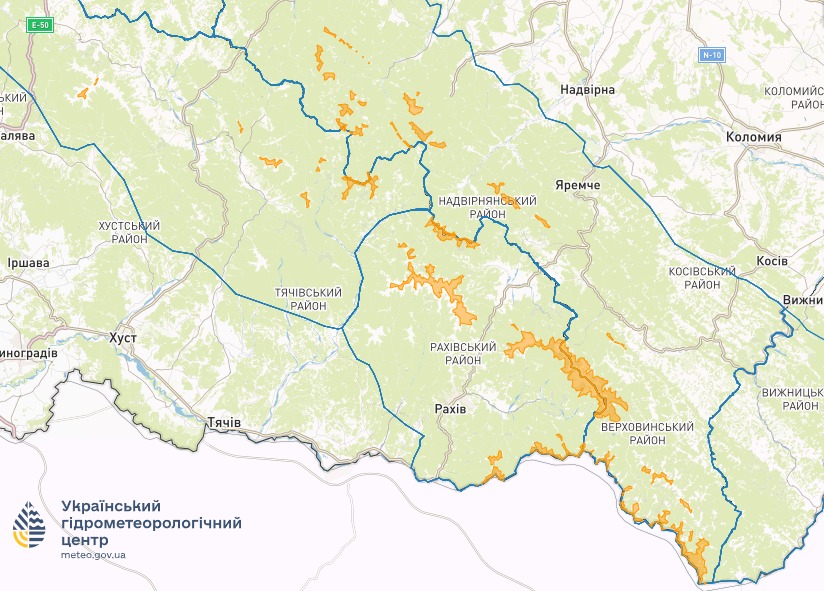 Сніголавинна небезпека на Прикарпатті та Закарпатті 