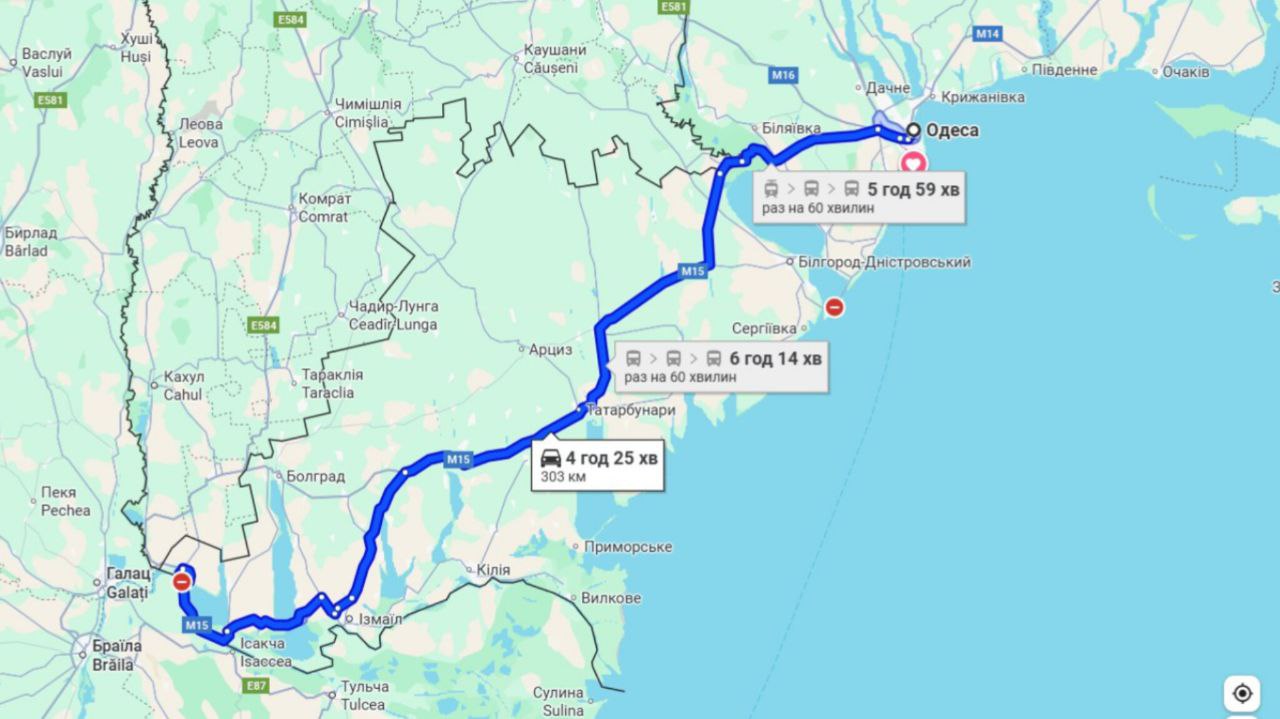 Затори на трасі Одеса-Рені