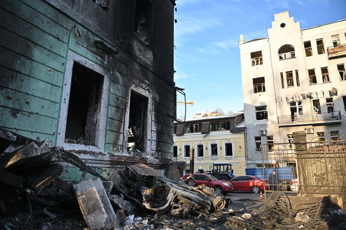 Последствия обстрела Харькова