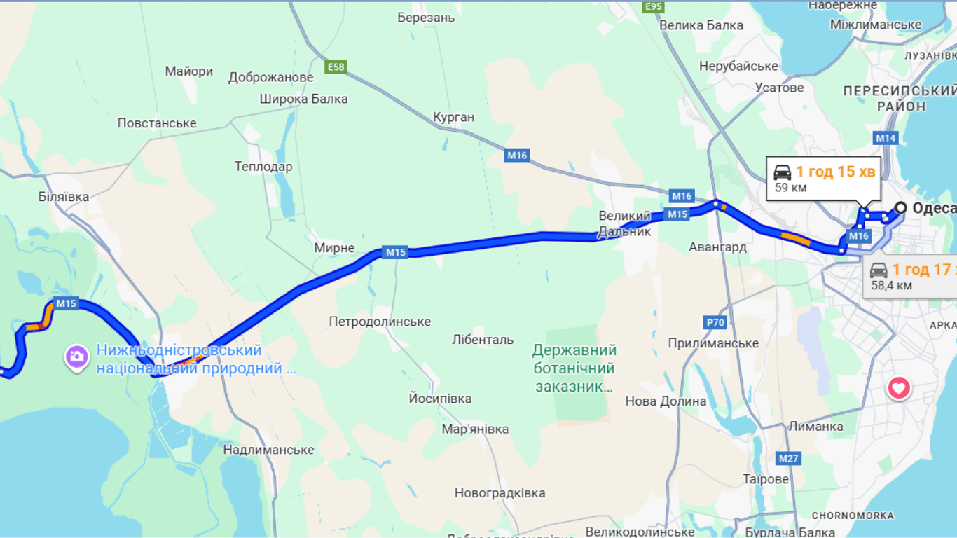 Затори на трасі Одеса-Рені