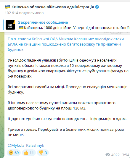 Атака ударних БпЛА на Київщину в ніч проти 24 січня 2025 року