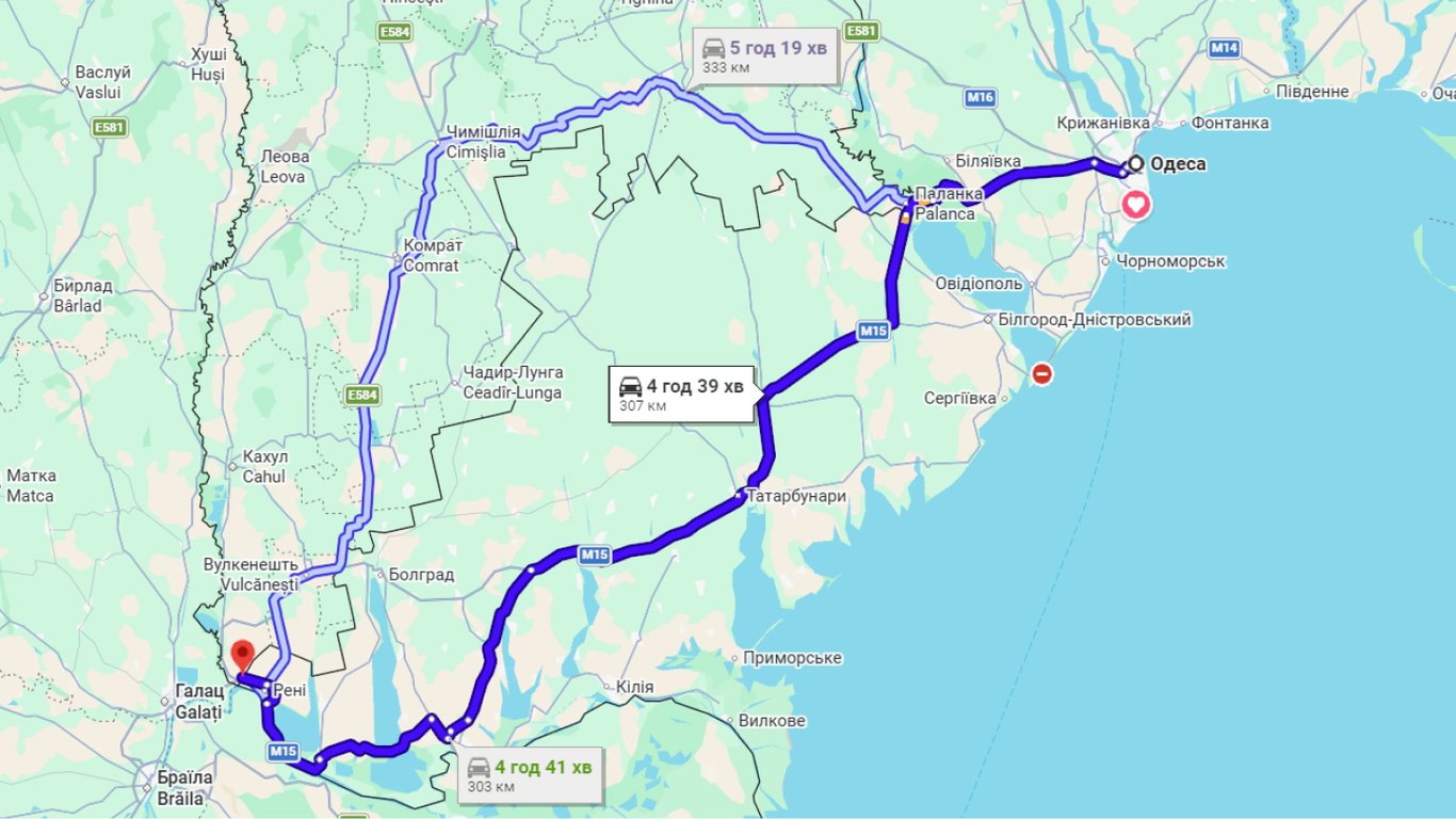 Затори на трасі Одеса-Рені
