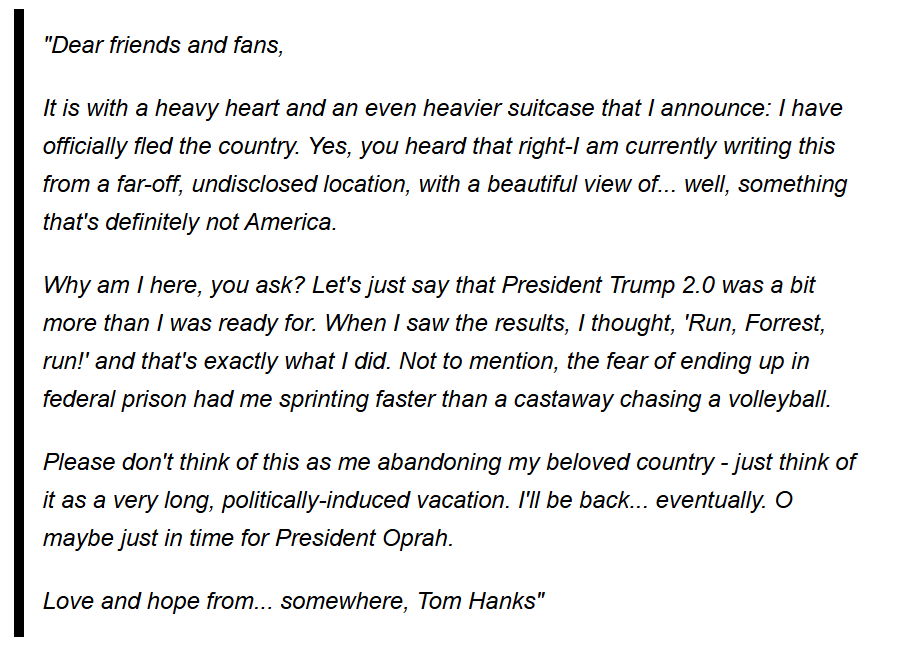 Лист Тома Генкса