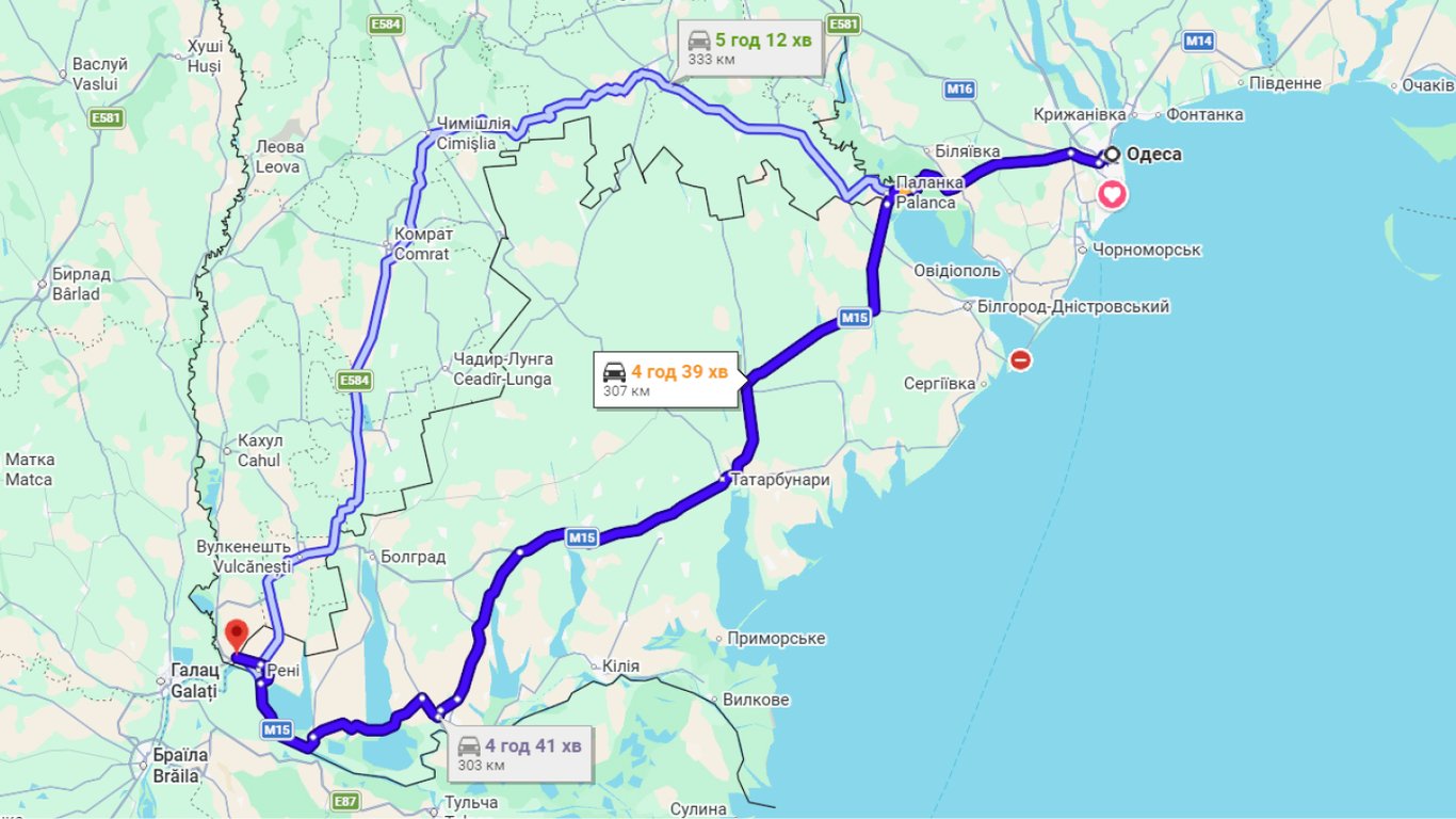 Затори на трасі Одеса-Рені