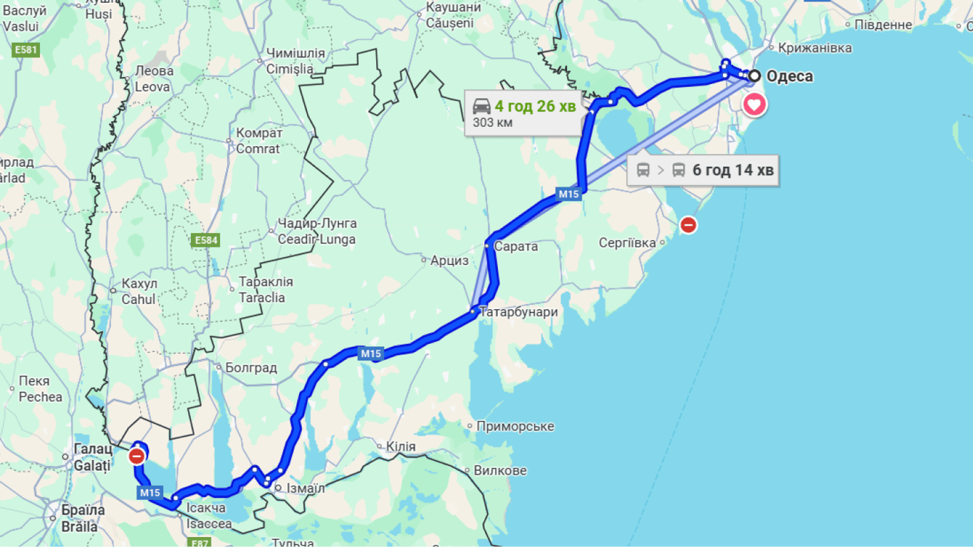 Затори на трасі Одеса-Рені