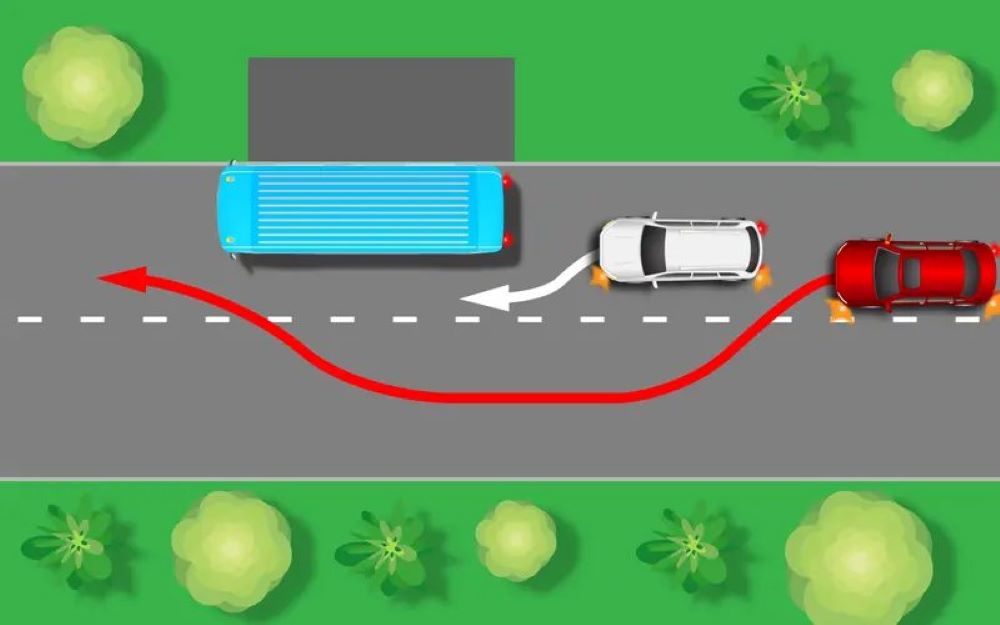 Быстрый тест по ПДД — разрешено ли красному авто выполнить обгон - фото 1