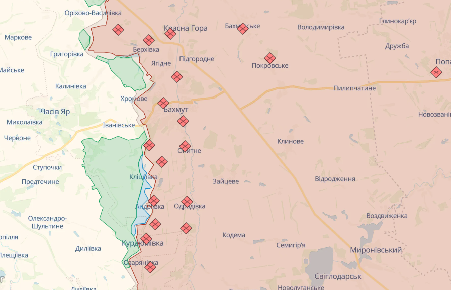 Карта бойових дій на 14 вересня