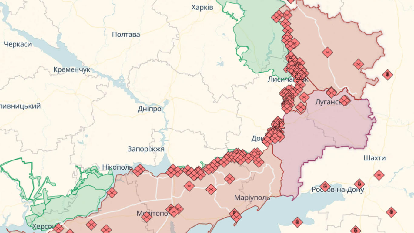 Онлайн-карти бойових дій в Україні на 18 липня: DeepState, Liveuamap, ISW