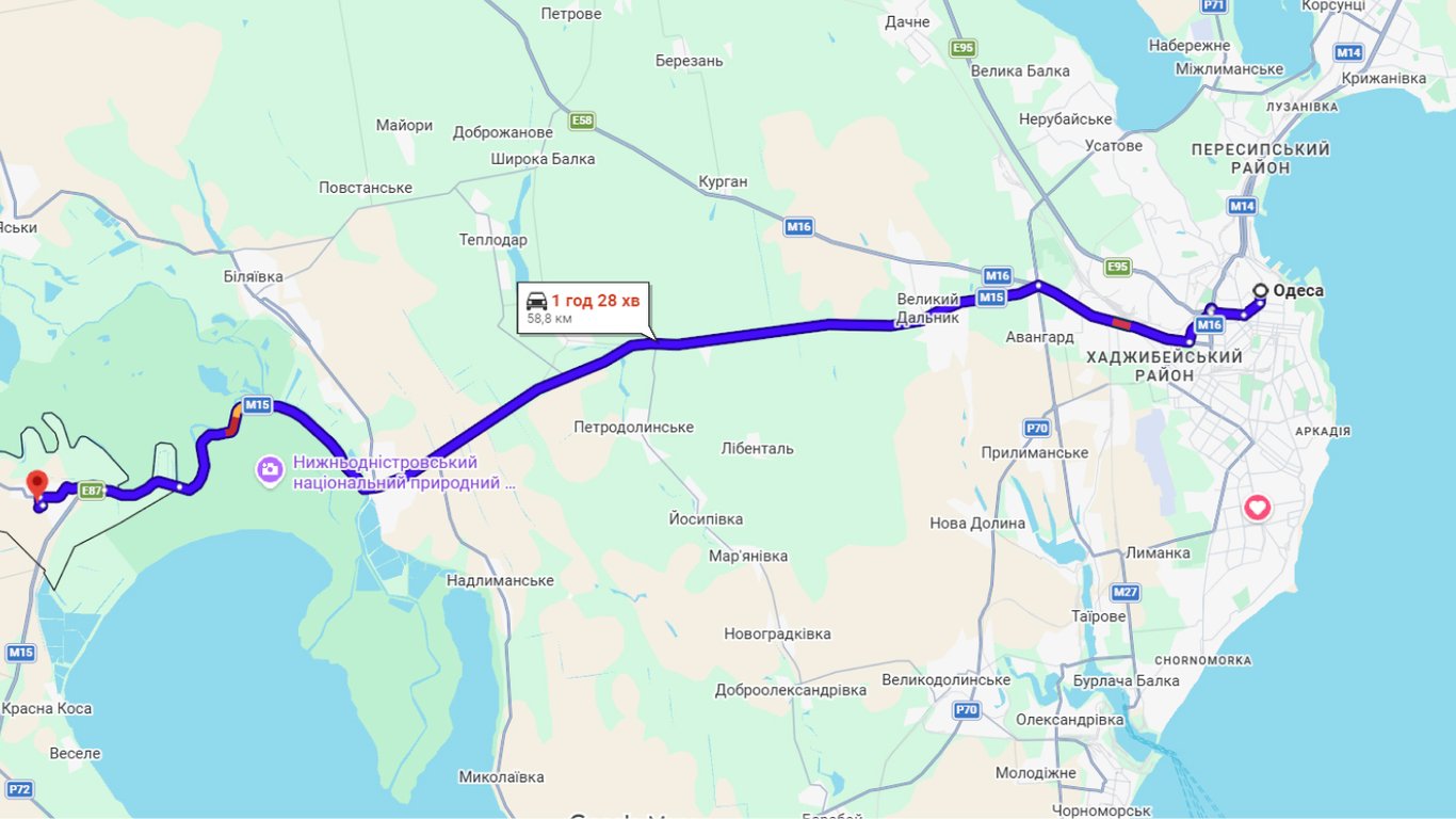 Затори на трасі Одеса-Рені