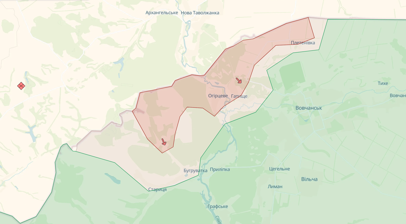 Карта бойових дій. Фото: DeepState