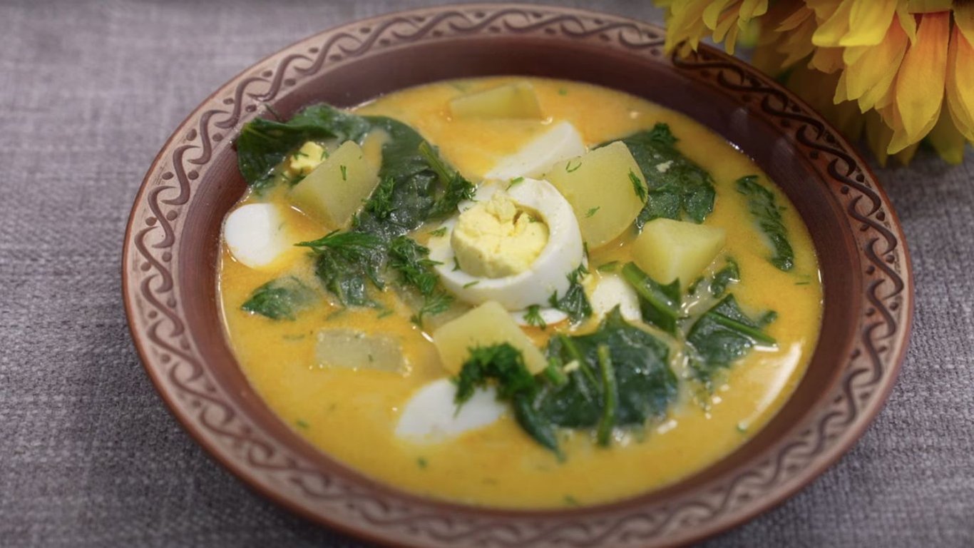 Суп со шпинатом и яйцами — рецепт приготовления с фото