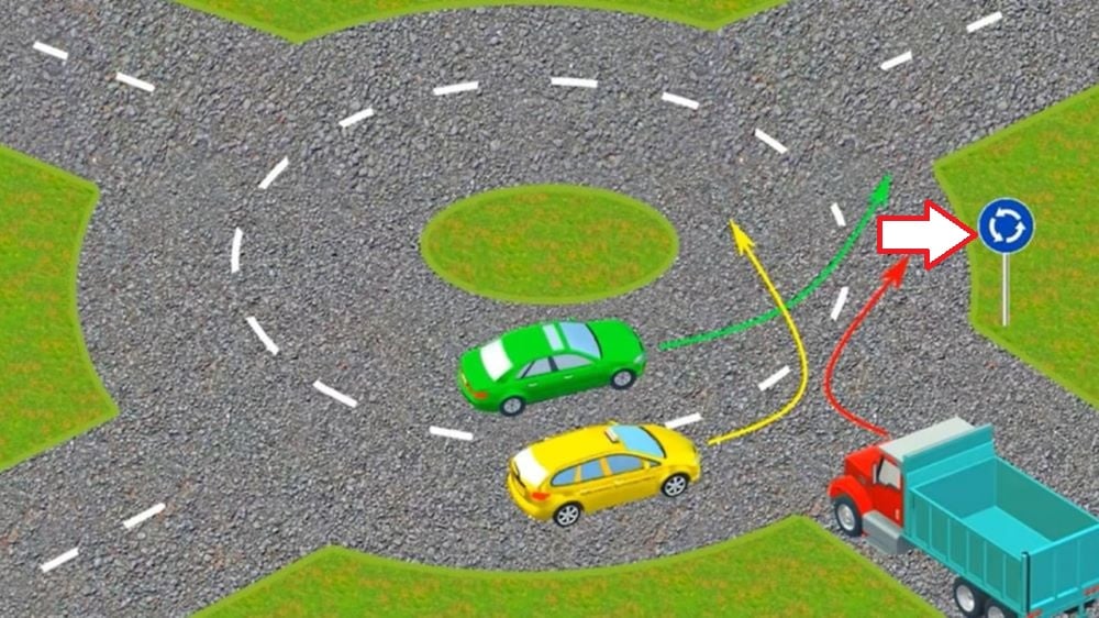 ПДД тест - как решить сложный случай на круговом перекрестке - фото 2