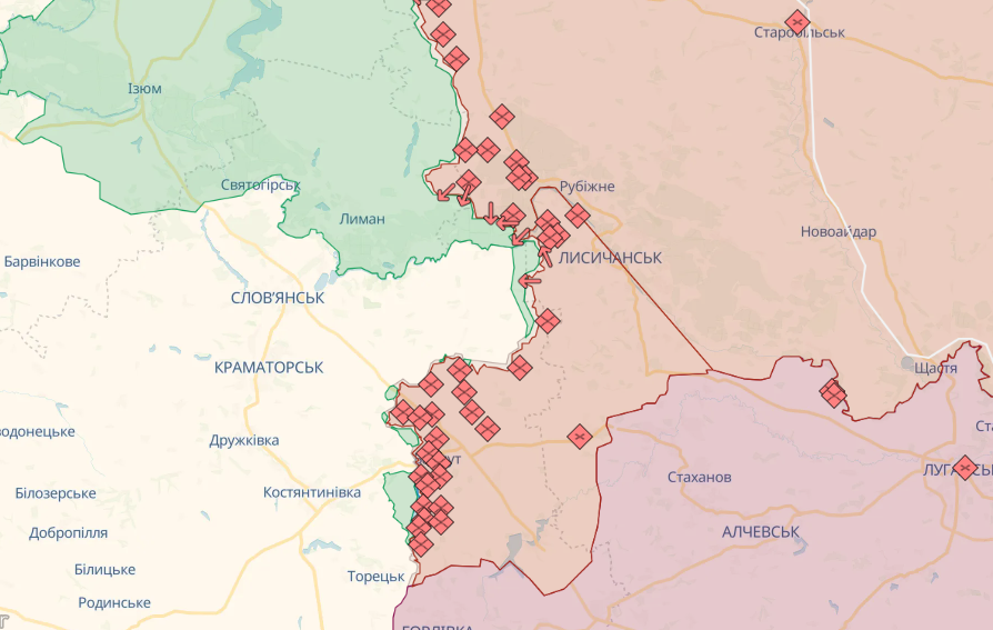 Карта бойових дій на 14 вересня