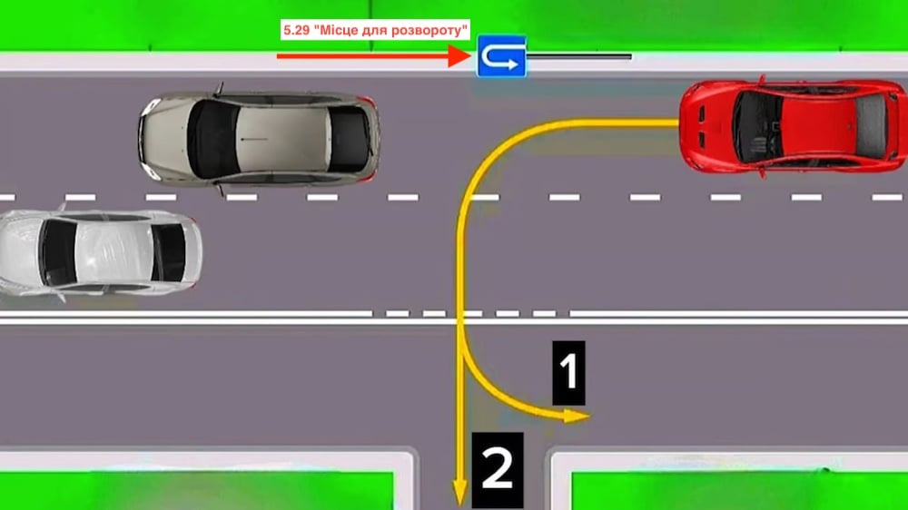 Дорожній знак 5.29 "Місце для розвороту".