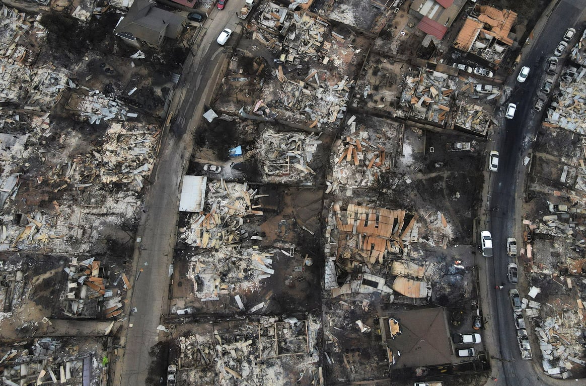 последствия лесных пожаров в Чили