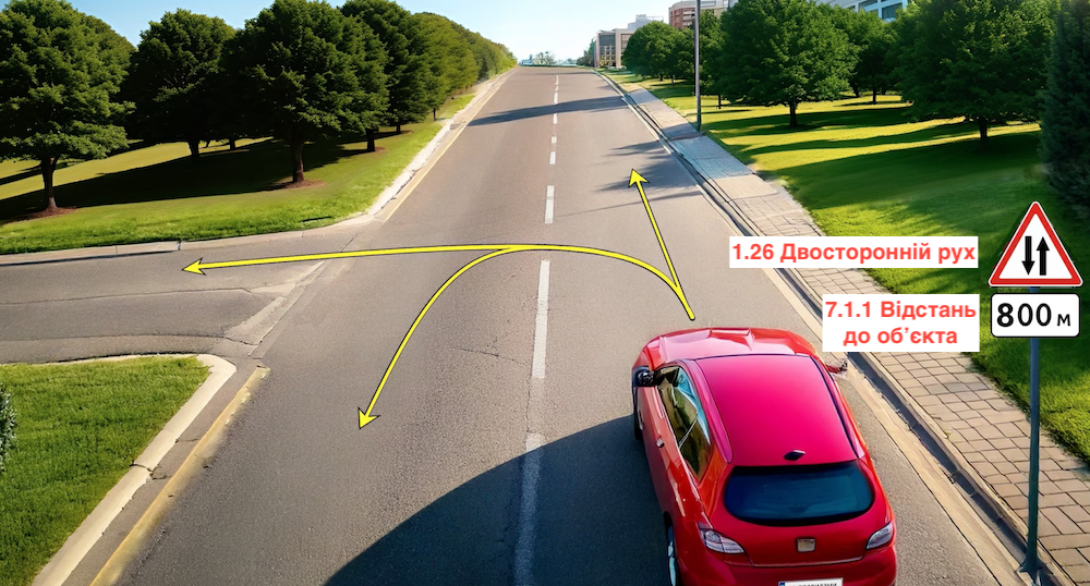 Тест з ПДР: куди може проїхати червоне авто?