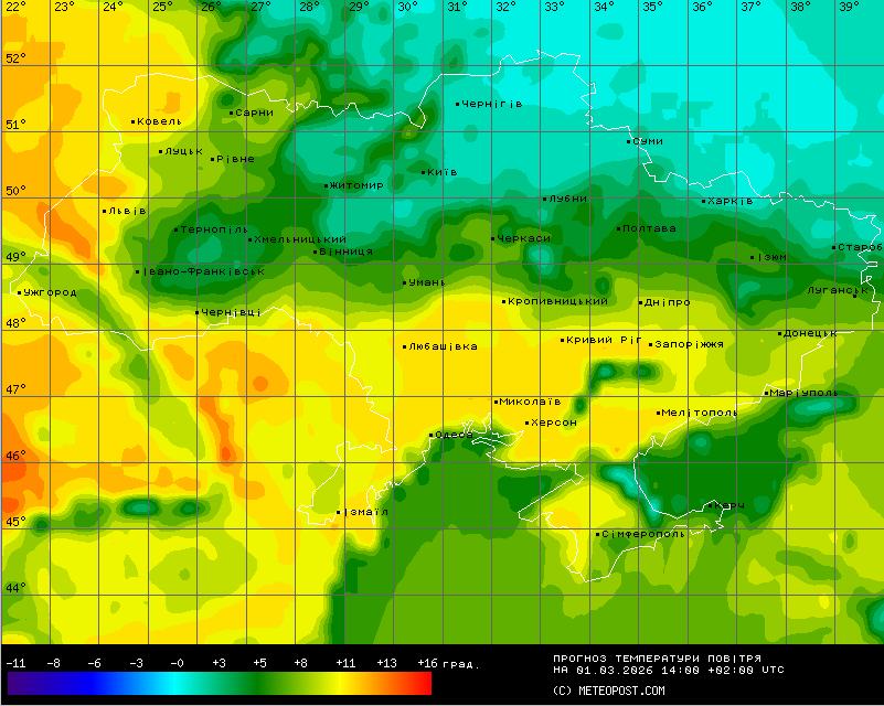 Прогноз погоди в Україні 1 березня
