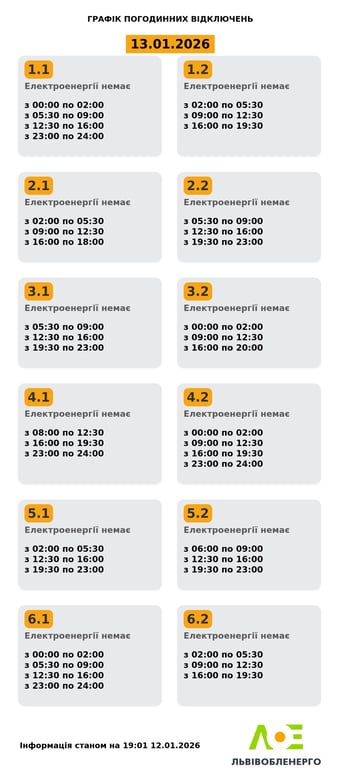 Графіки відключення світла у Львові