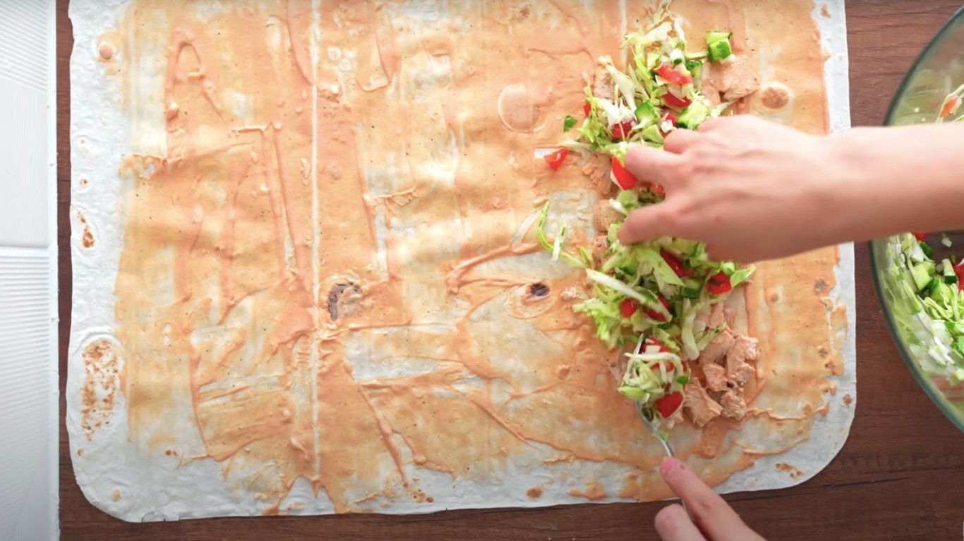 вкусный рецепт ужина с лавашом и курицей 