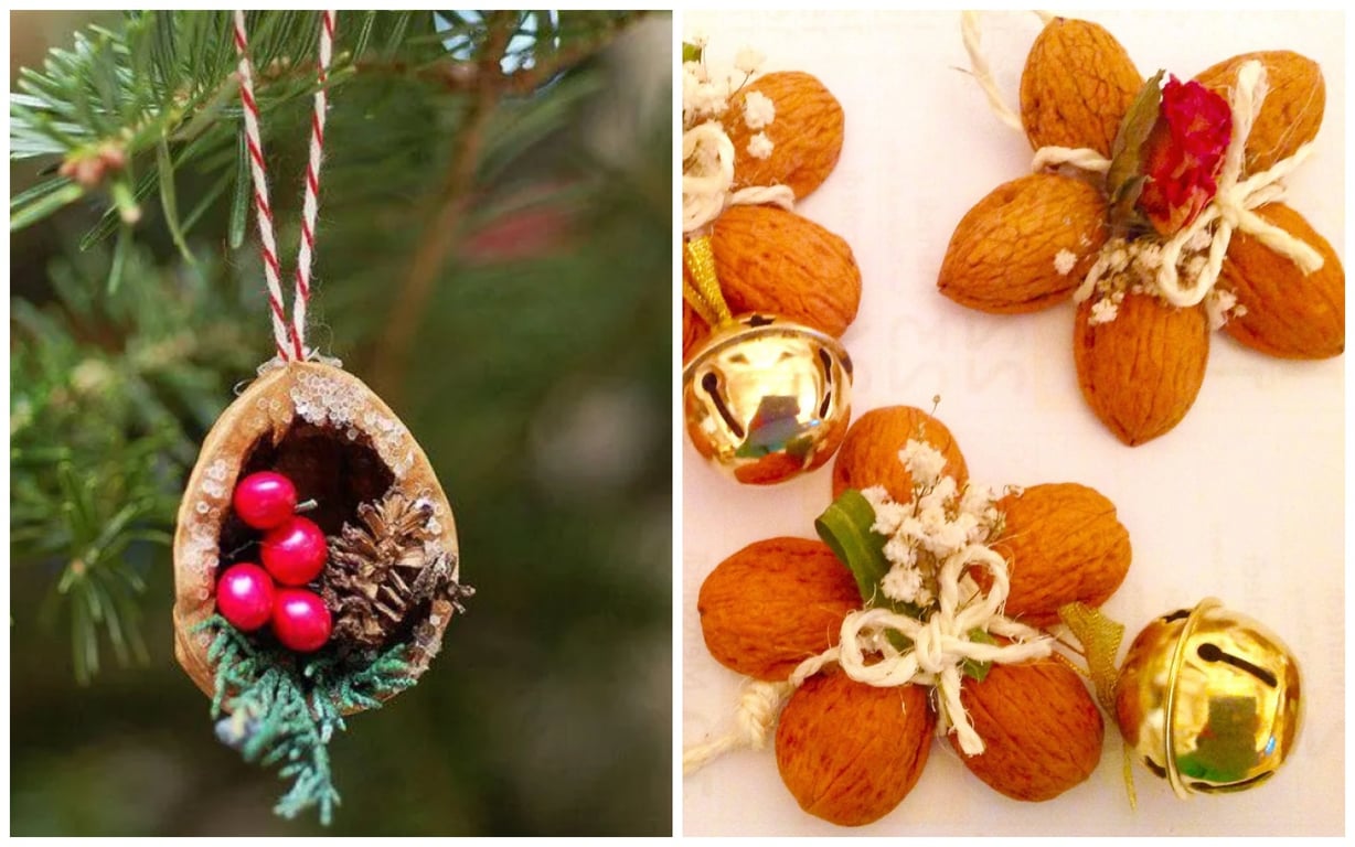 Как сделать игрушку на елку из ореха