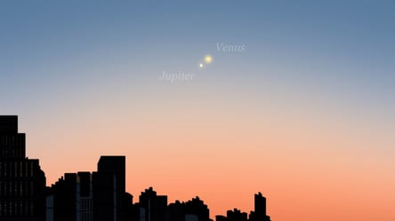 "Поцелуй" Венеры и Юпитера: в Украине наблюдают необычное астрономическое явление - 285x160