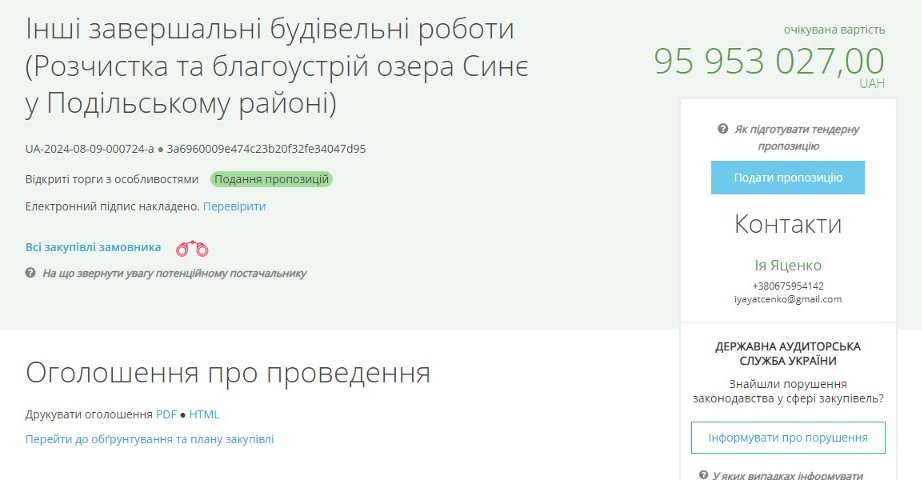 Озеро Синее в Киеве