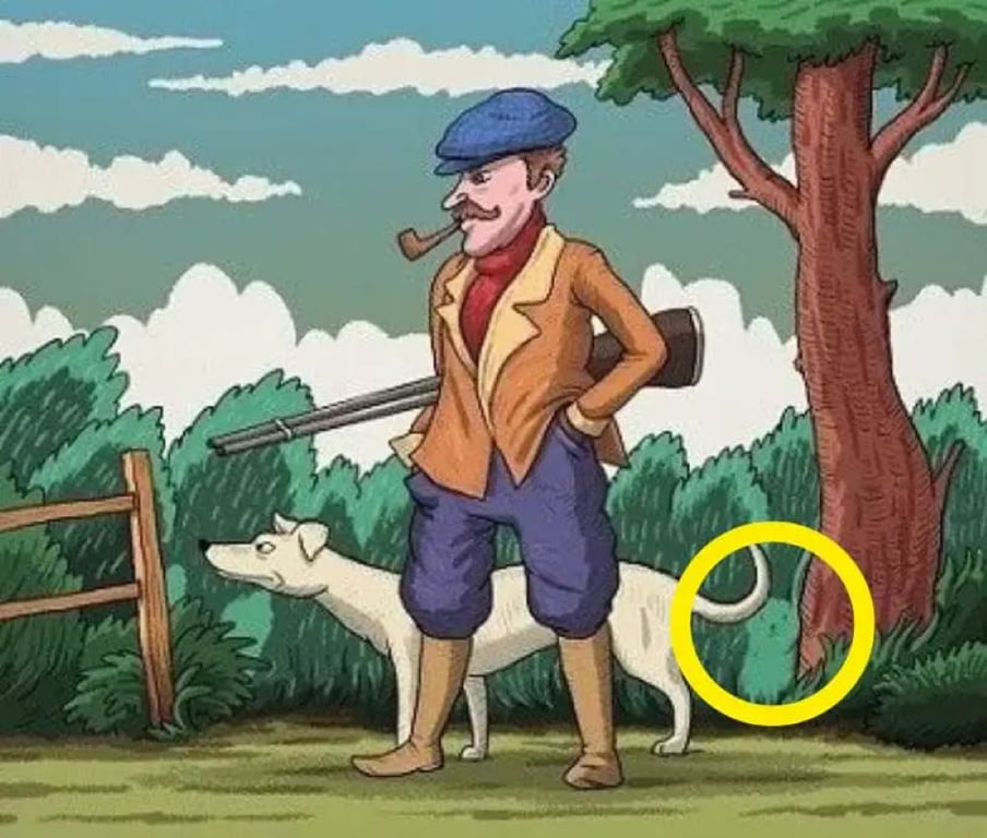 На полюванні — знайдіть кролика, який ховається від мисливця та його собаки - фото 2