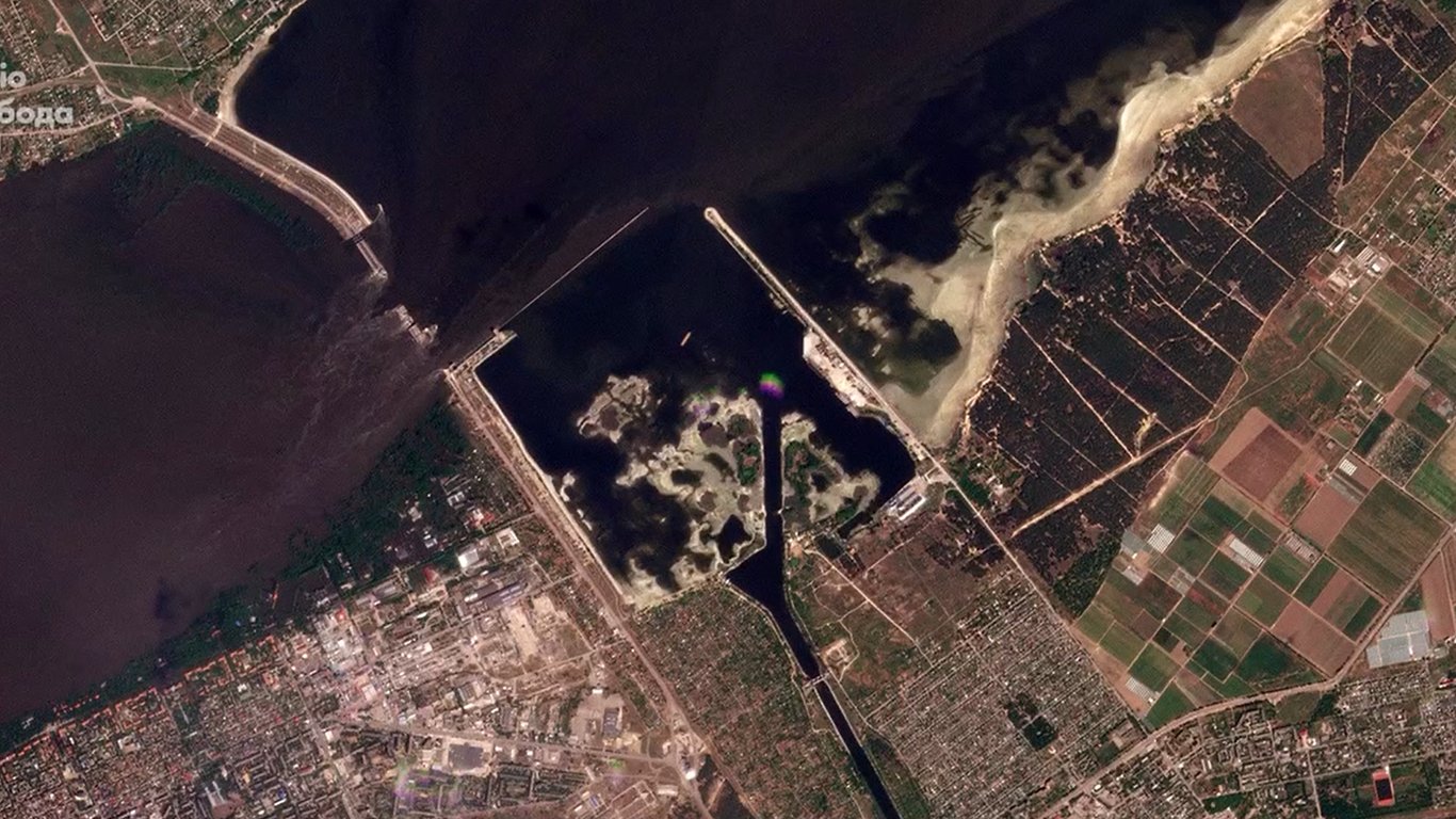 Обнародованы кадры со спутника, где видны обмеления Северо-Крымского канала