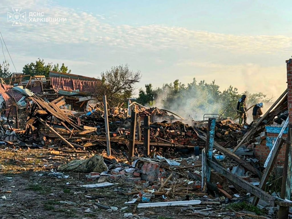 Наслідки російської атаки на село Леб'яже Харківщини