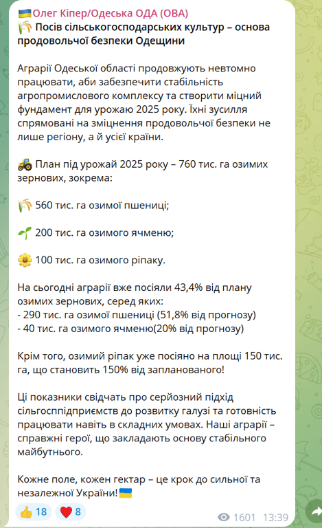 Одещина закладає фундамент продовольчої безпеки на 2025 рік - фото 1