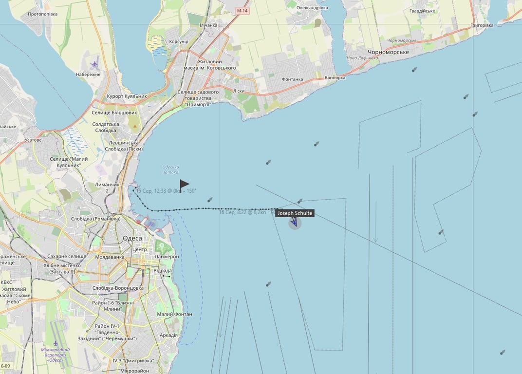 Навігаційна мапа відстежування суден. Фото: скриншот